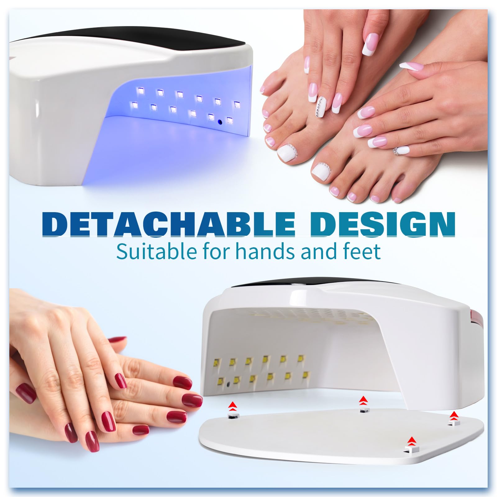 Rechargeable UV LED Nail Lamp, 60W UV Led Nail Light for Gel Nails, Auto Sensor and 4 Timer Settings, Professional Nail Art Tools with Automatic Sensor, LCD Display