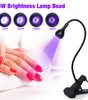 AORAEM Nail Lamp LED Nail Manicure Dryer Curing Light with Black Gooseneck and Clamp for Gel Nails