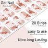 20pcs Semi Cured Gel Nail Strips, Real Nail Polish Art Stickers, Love Adhesive Full Wrap Gel Nail, Waterproof Gel Nail Wrap Stickers with Nail File and Stick（UV/LED Light Required）