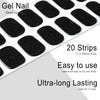 20pcs Semi Cured Gel Nail Strips, Real Nail Polish Art Stickers, Love Adhesive Full Wrap Gel Nail, Waterproof Gel Nail Wrap Stickers with Nail File and Stick（UV/LED Light Required）