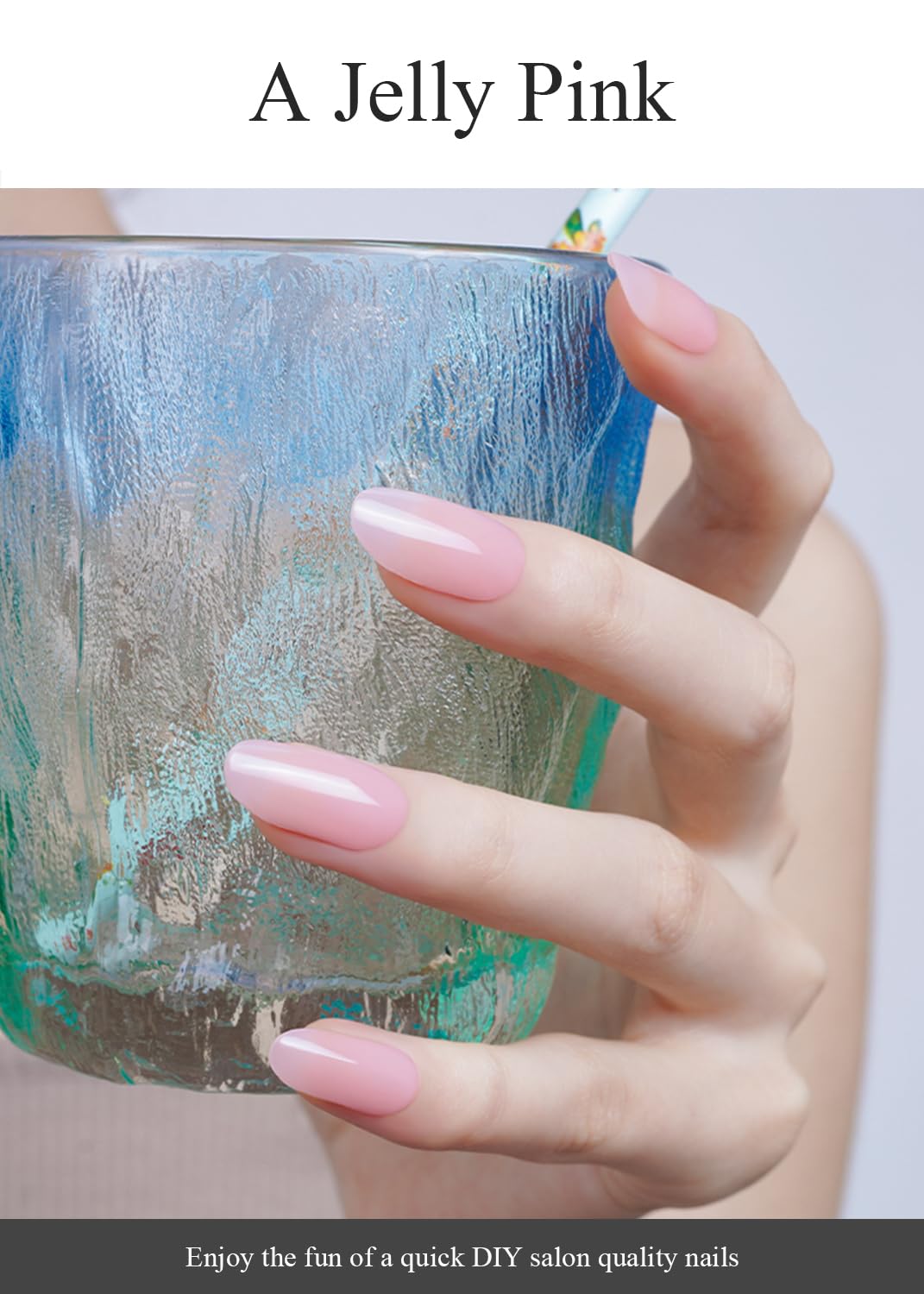 Semi Cured Gel Nail Strips (Clear), Transparent, 20 Pcs Gel Nail Wraps, Stickers, UV Light Required, Salon Quality, Long Lasting