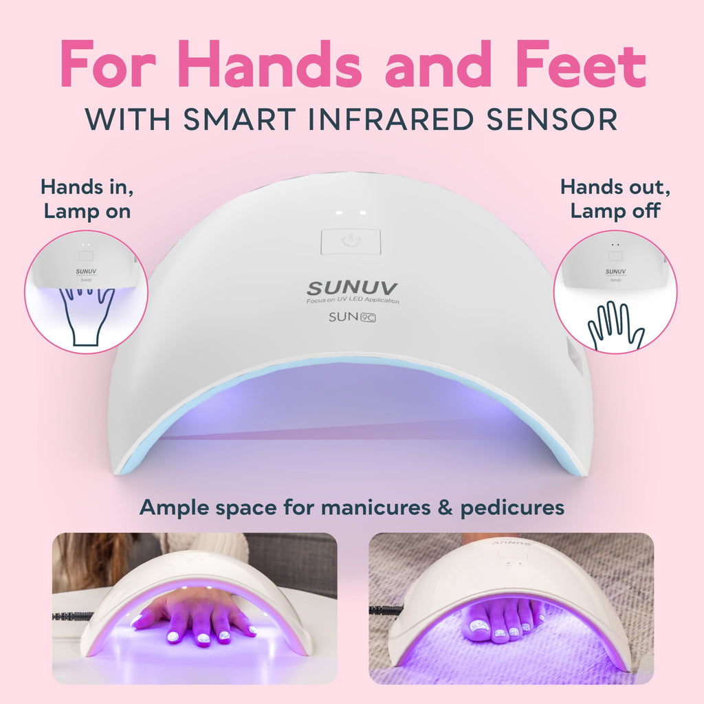 SUNUV Gel Nail Lamp – Auto Sensor, Dual Timer, Fast-Drying