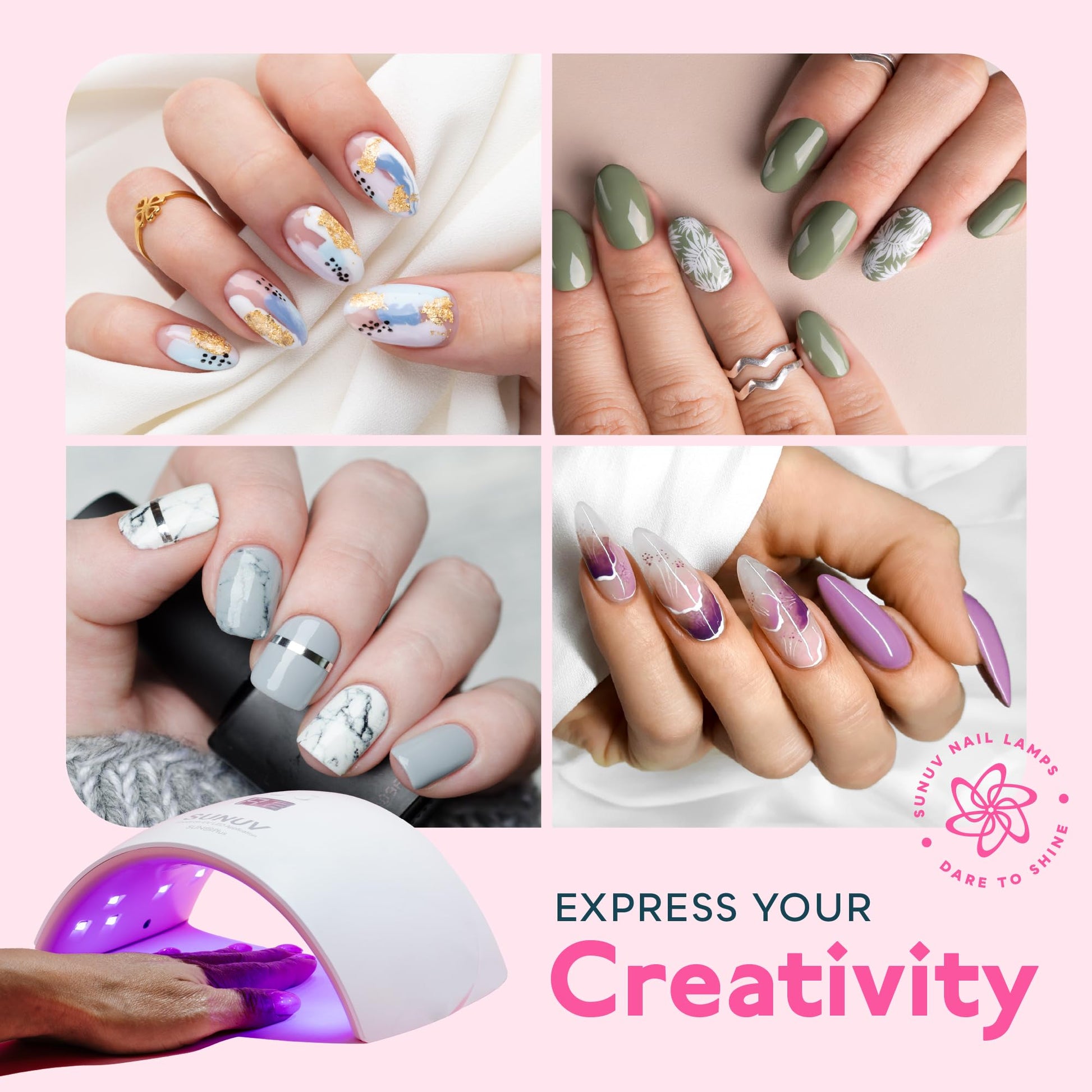 SUNUV Gel Nail Lamp – Auto Sensor, Dual Timer, Fast-Drying