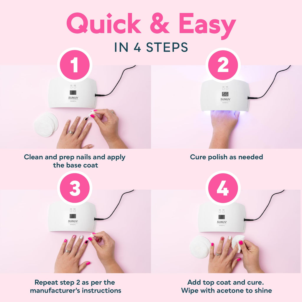 SUNUV Gel Nail Lamp – Auto Sensor, Dual Timer, Fast-Drying