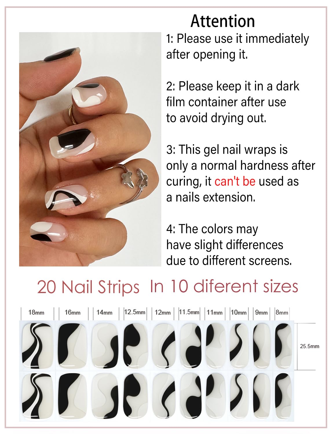 Semi Cured Gel Nail Strips - French Pink Flower Hydrangea Nail Wraps, 20pcs, UV Ready for DIY Nails