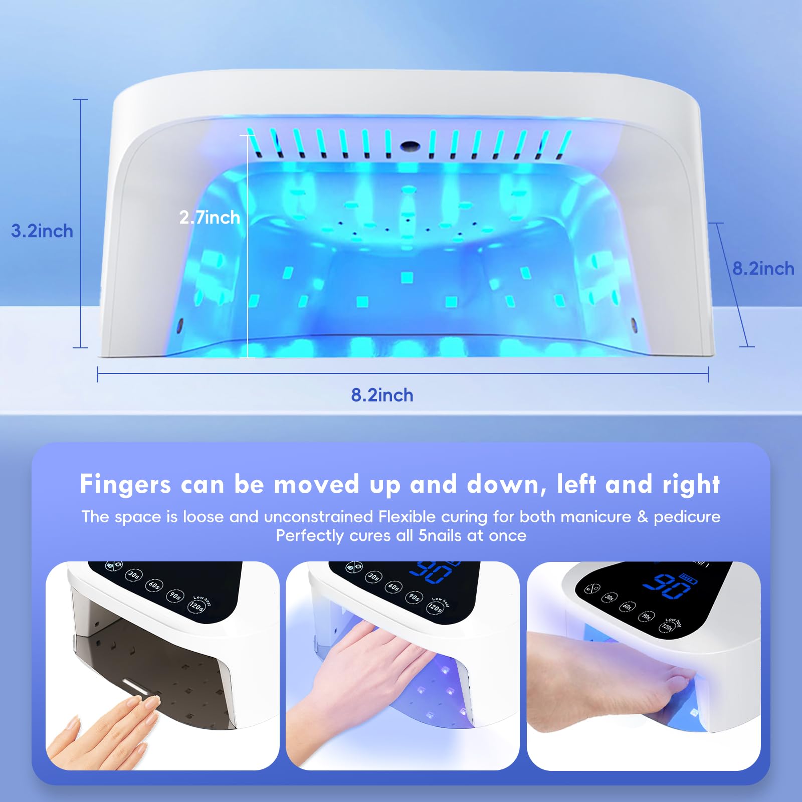 Cordless LED Nail Lamp for Gel Polish - Auto Sensor, 4 Timers, UV Gloves Included | Fast Drying Home & Salon Use