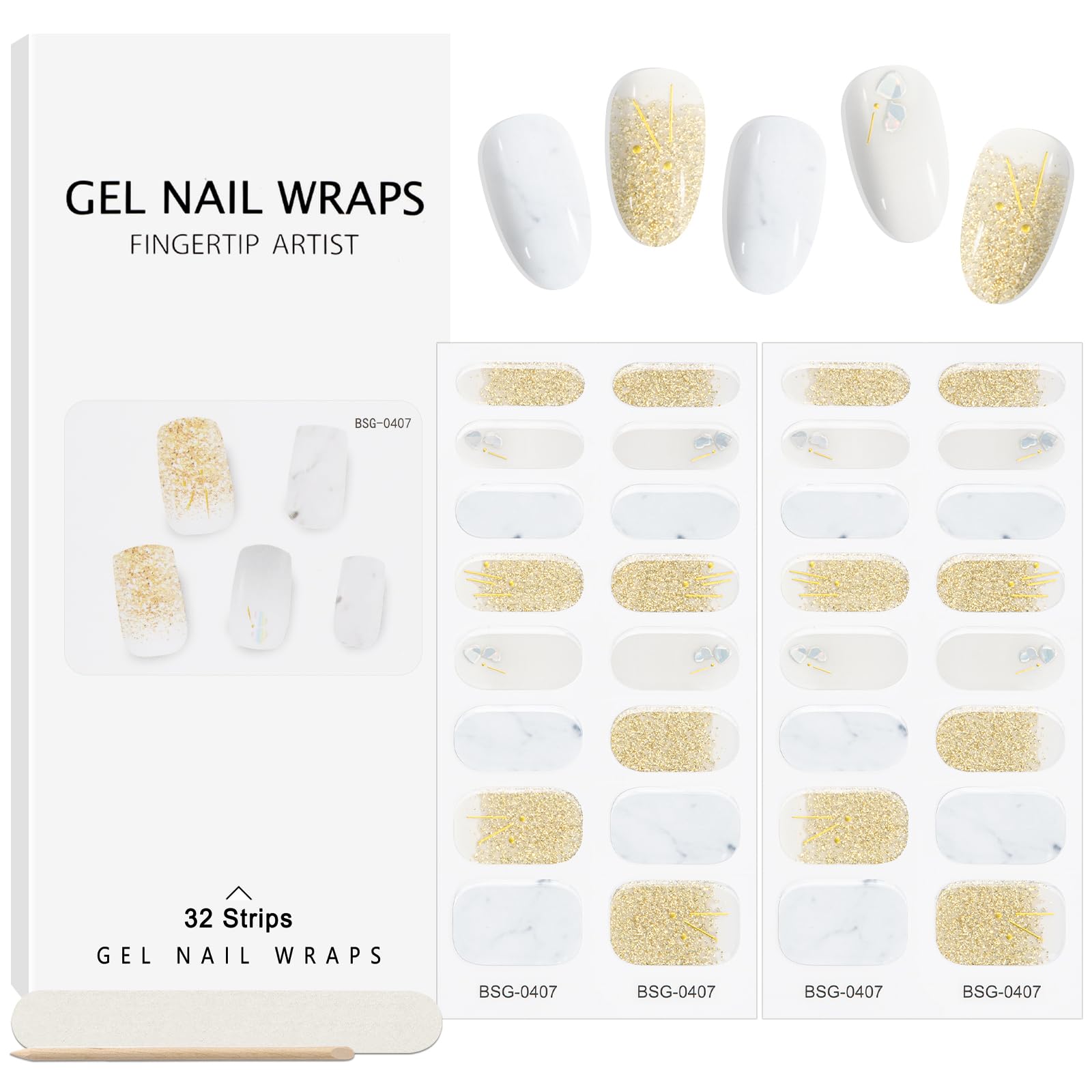 EBANKU 32PCS Cured Gel Nail Strips Real Nail Polish Strips Wraps Long-Lasting Waterproof Gel Nail Polish Wraps Full Wrap Gel Nail Art Stickers UV/LED Lamp Required (Gradient Wine)