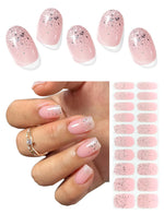 White Glitter Tip Nails