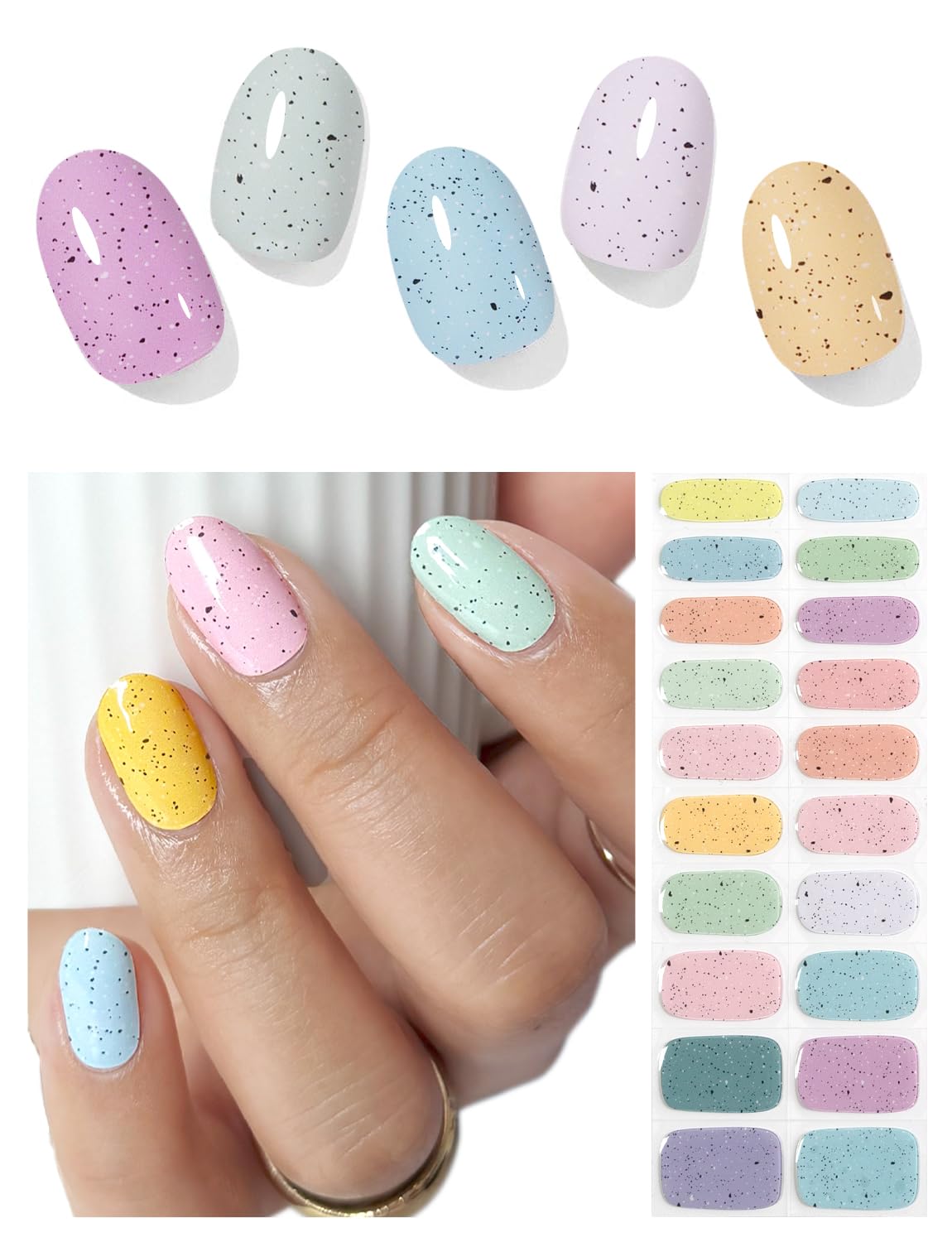 Pastel Mix Gel Nail Strips