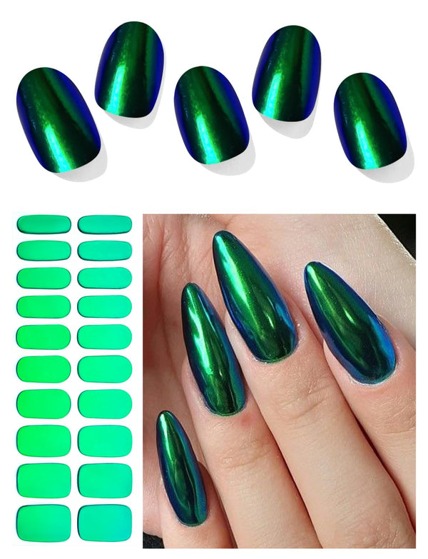 Semi Cured Gel Nail Strips (Shining Star)-20 PCS Gel Nail Stickers | UV Light Required | Gel Nail Wraps, Salon Quality & Easy to Use