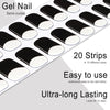 20pcs Semi Cured Gel Nail Strips, Real Nail Polish Art Stickers, Love Adhesive Full Wrap Gel Nail, Waterproof Gel Nail Wrap Stickers with Nail File and Stick（UV/LED Light Required）