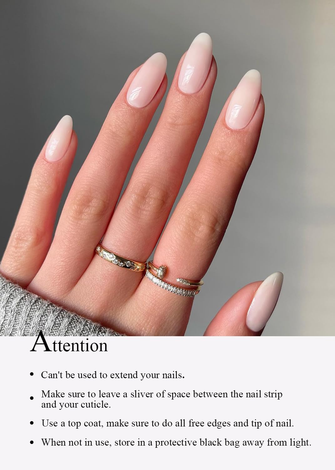 Semi Cured Gel Nail Strips (Clear), Transparent, 20 Pcs Gel Nail Wraps, Stickers, UV Light Required, Salon Quality, Long Lasting