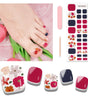 Flower Red toe nails