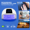 Rechargeable UV LED Nail Lamp, 60W UV Led Nail Light for Gel Nails, Auto Sensor and 4 Timer Settings, Professional Nail Art Tools with Automatic Sensor, LCD Display