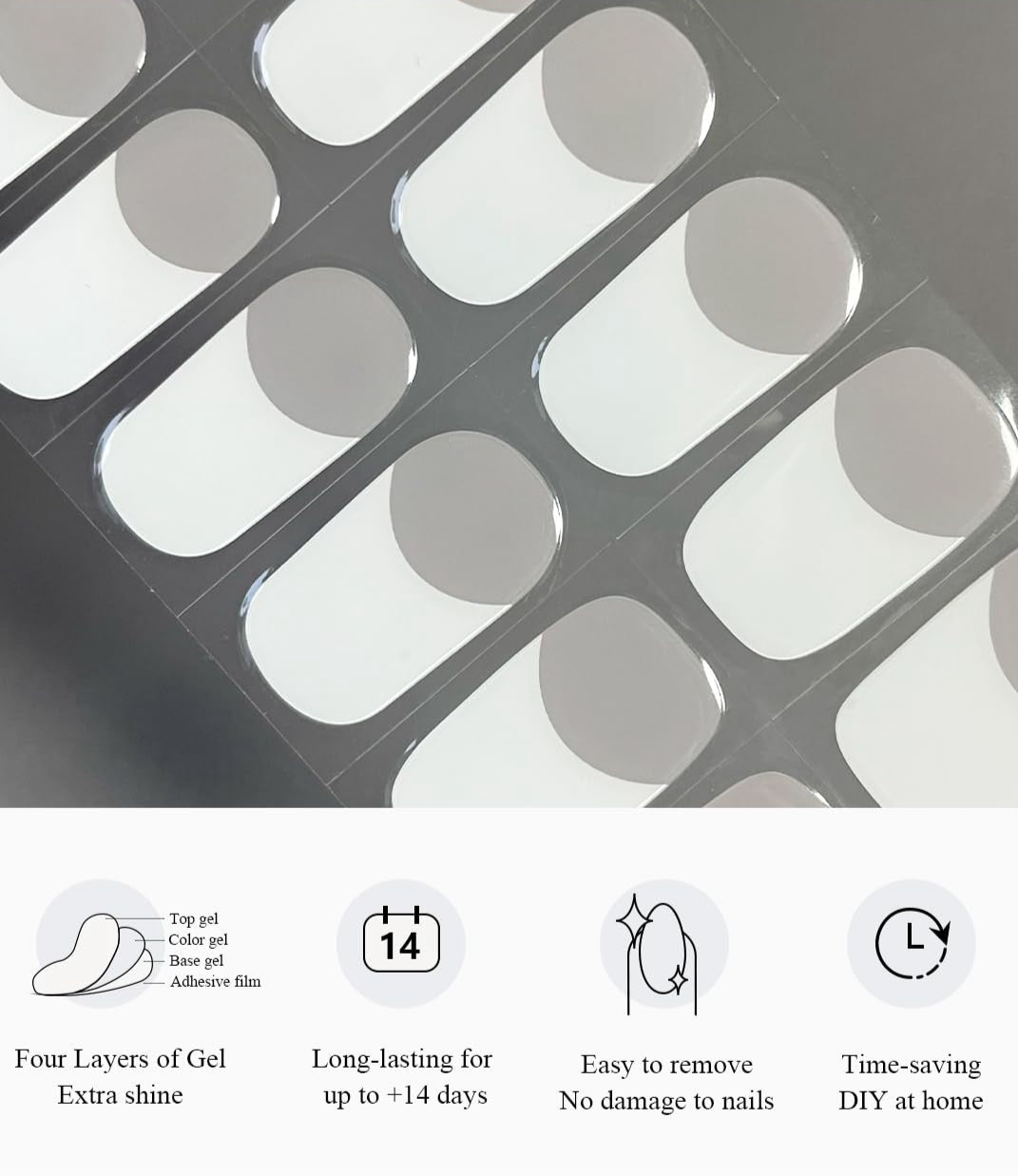 White French Tip Gel Nail strips