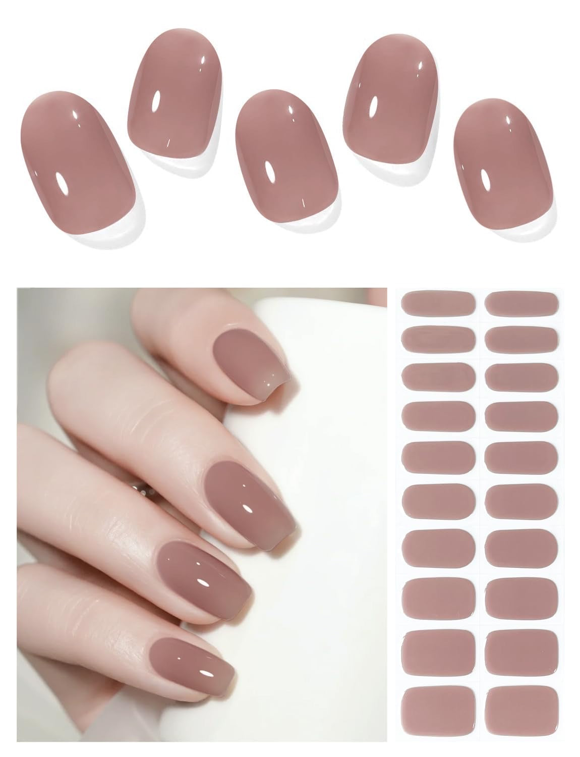 Peat Red Brown Gel Nail Strips