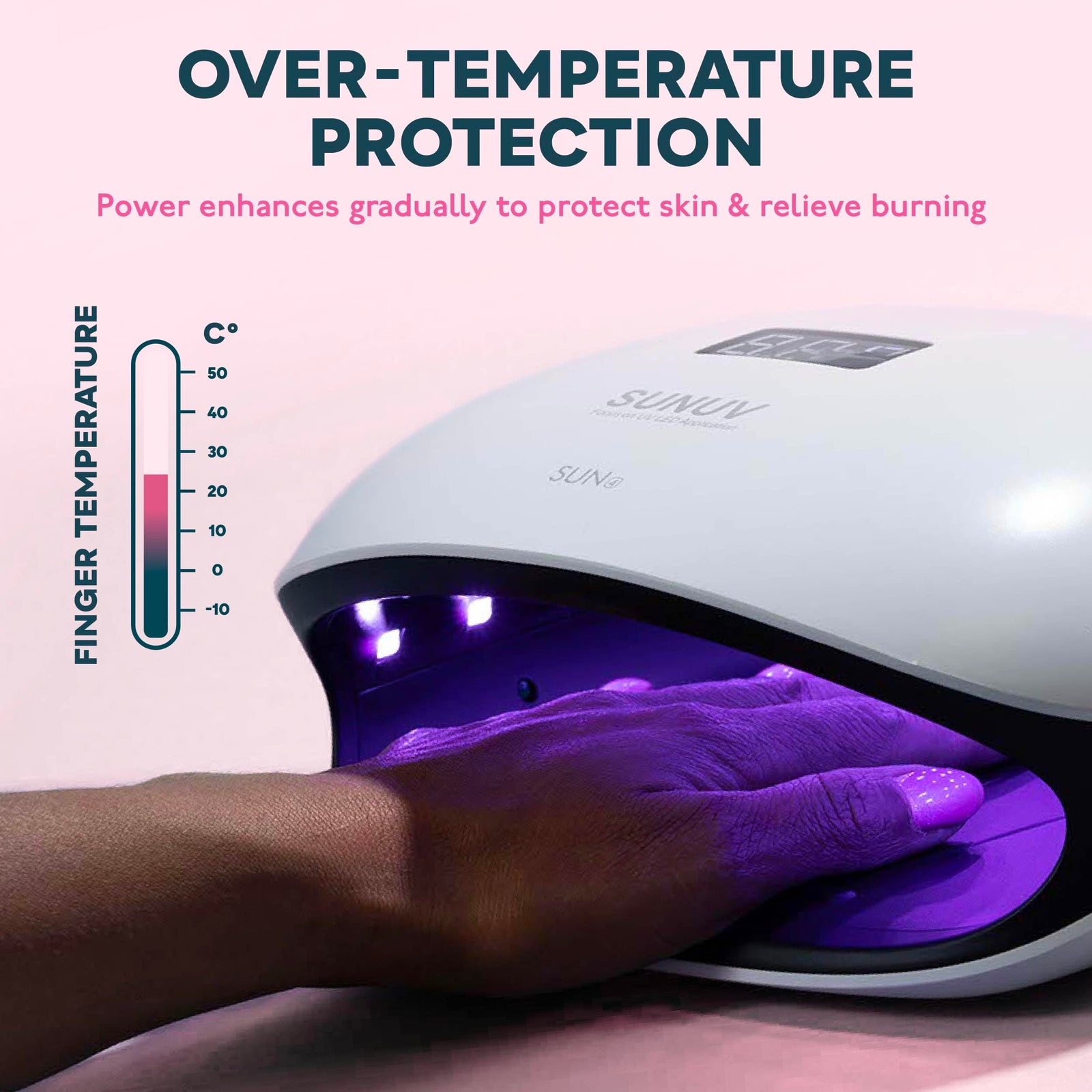 SUNUV SUN4 48W UV LED Nail Lamp, UV Light for Nails, LED UV Lamp for Gel Nails with 4 Timer Settings, Nail Dryer for Gel Polish for Home Salon Black