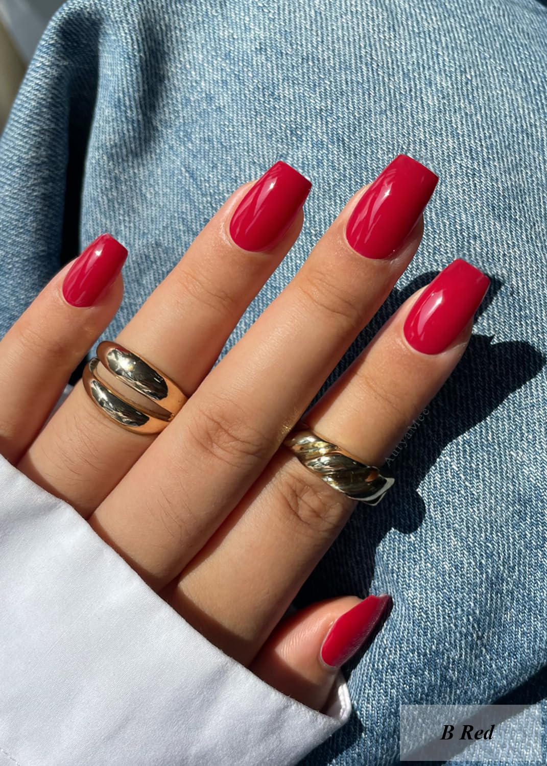 B Red Gel Nail Strips