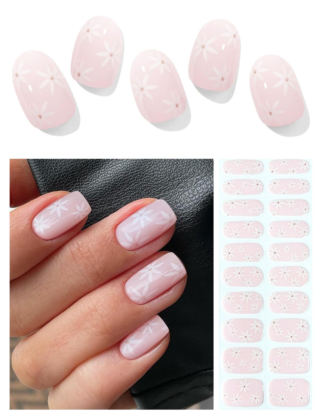 Polkadot pink Gel Nail Strips