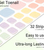 Pastel Mix Toe Nail Strips