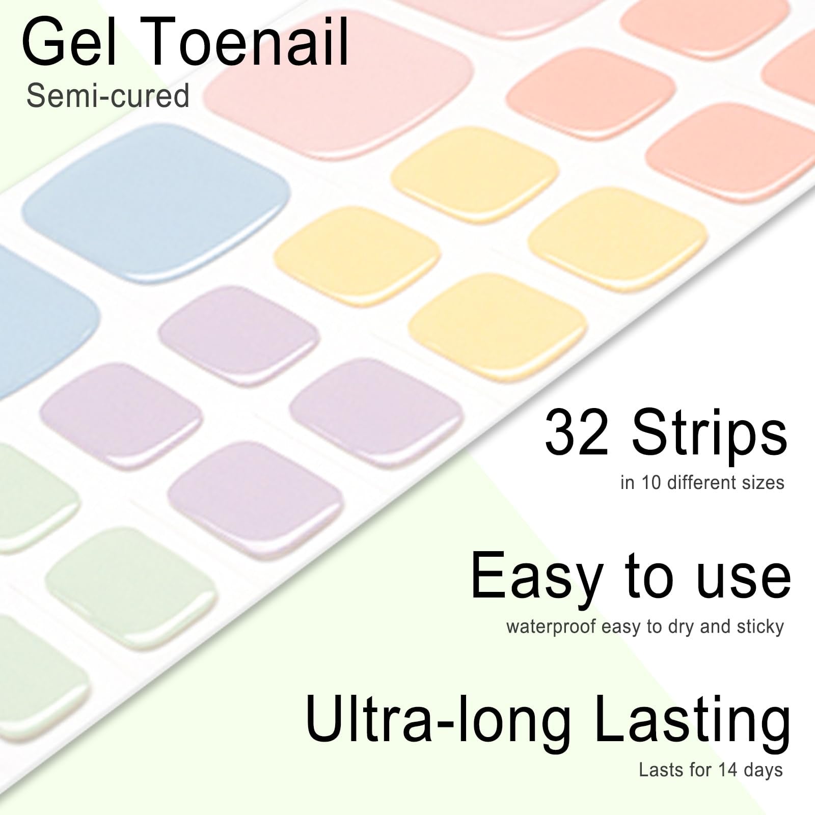 Pastel Mix Toe Nail Strips