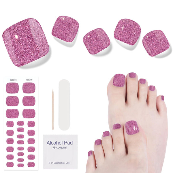 Glitter Pink Gel Nail Strips