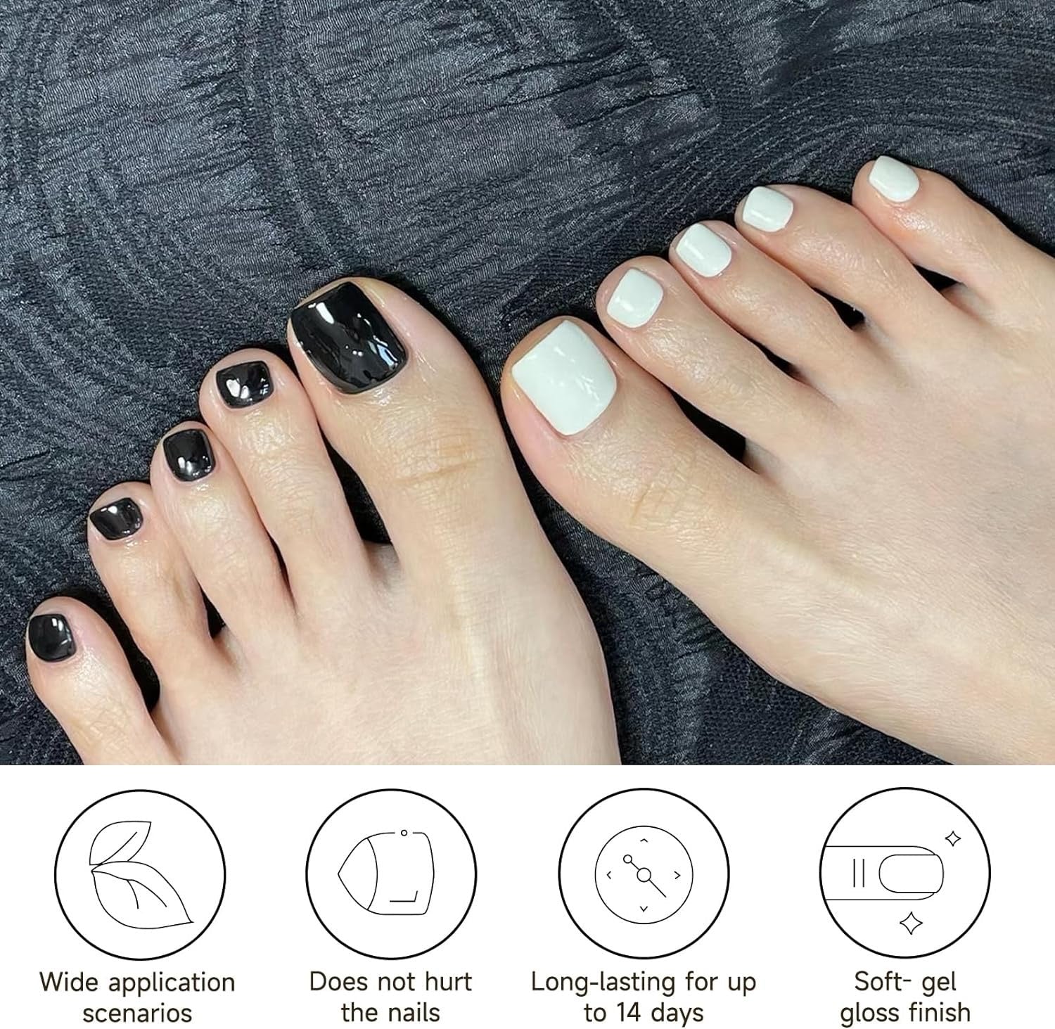 Black Toe Nail Strips