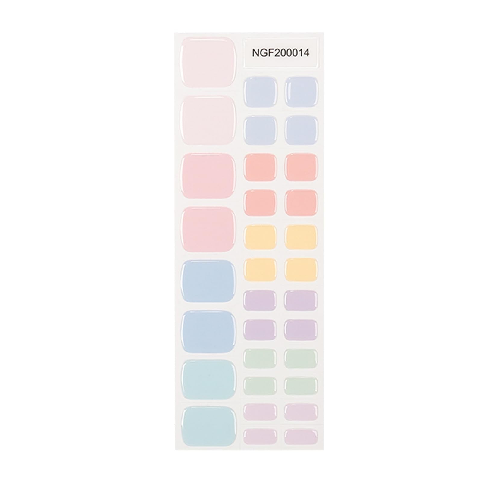 Pastel Mix Toe Nail Strips