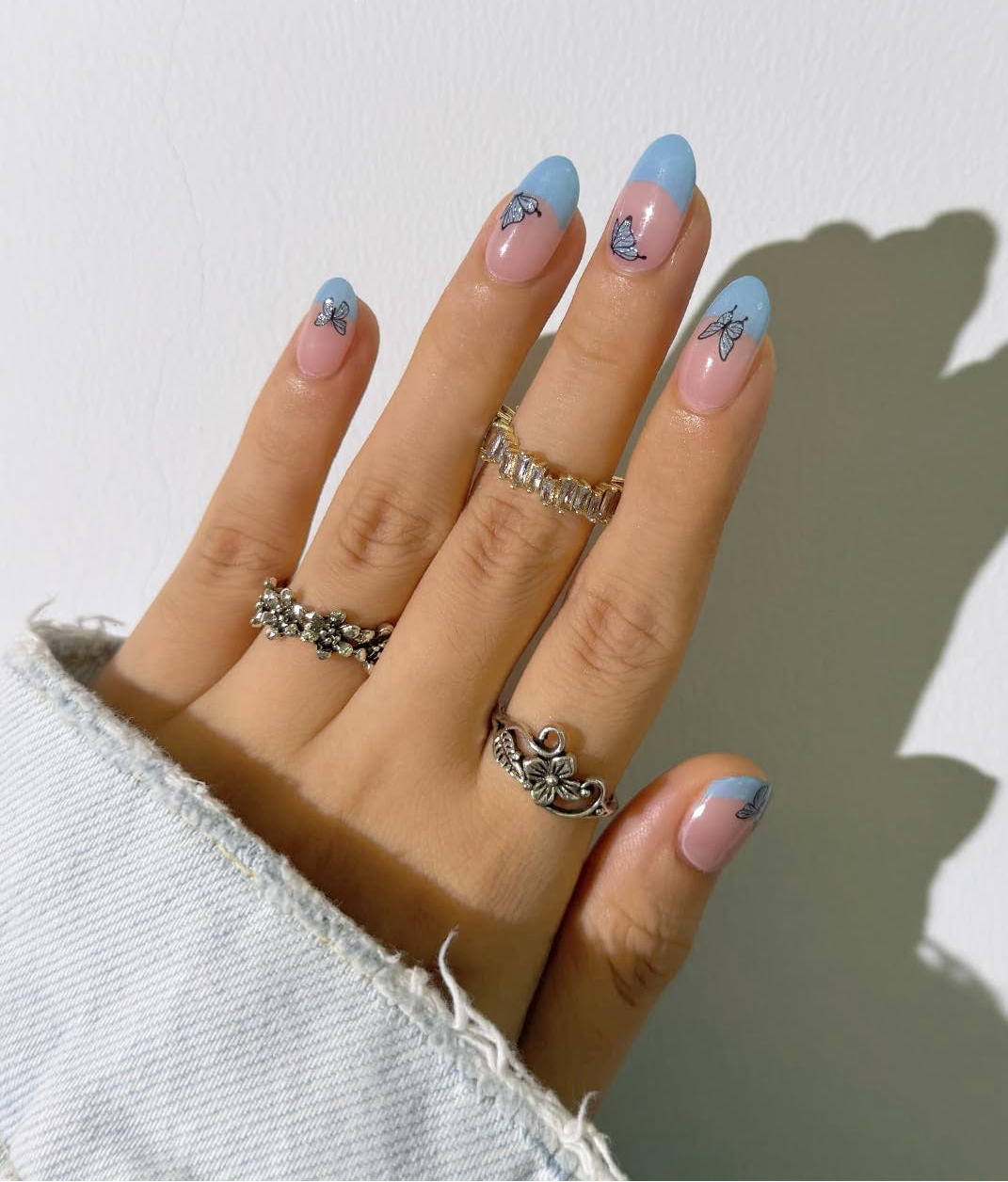 Butterfly Blue Gel Nail Strips
