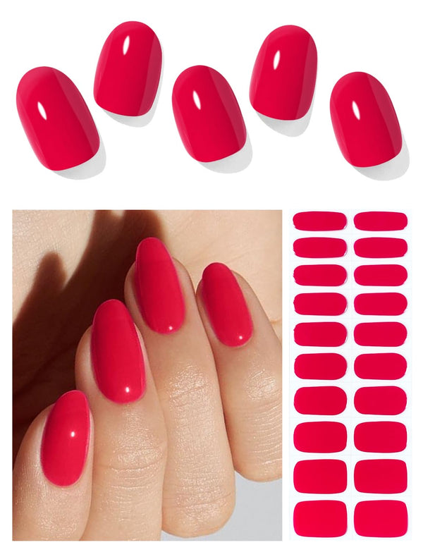 A Red Gel Nail Strips