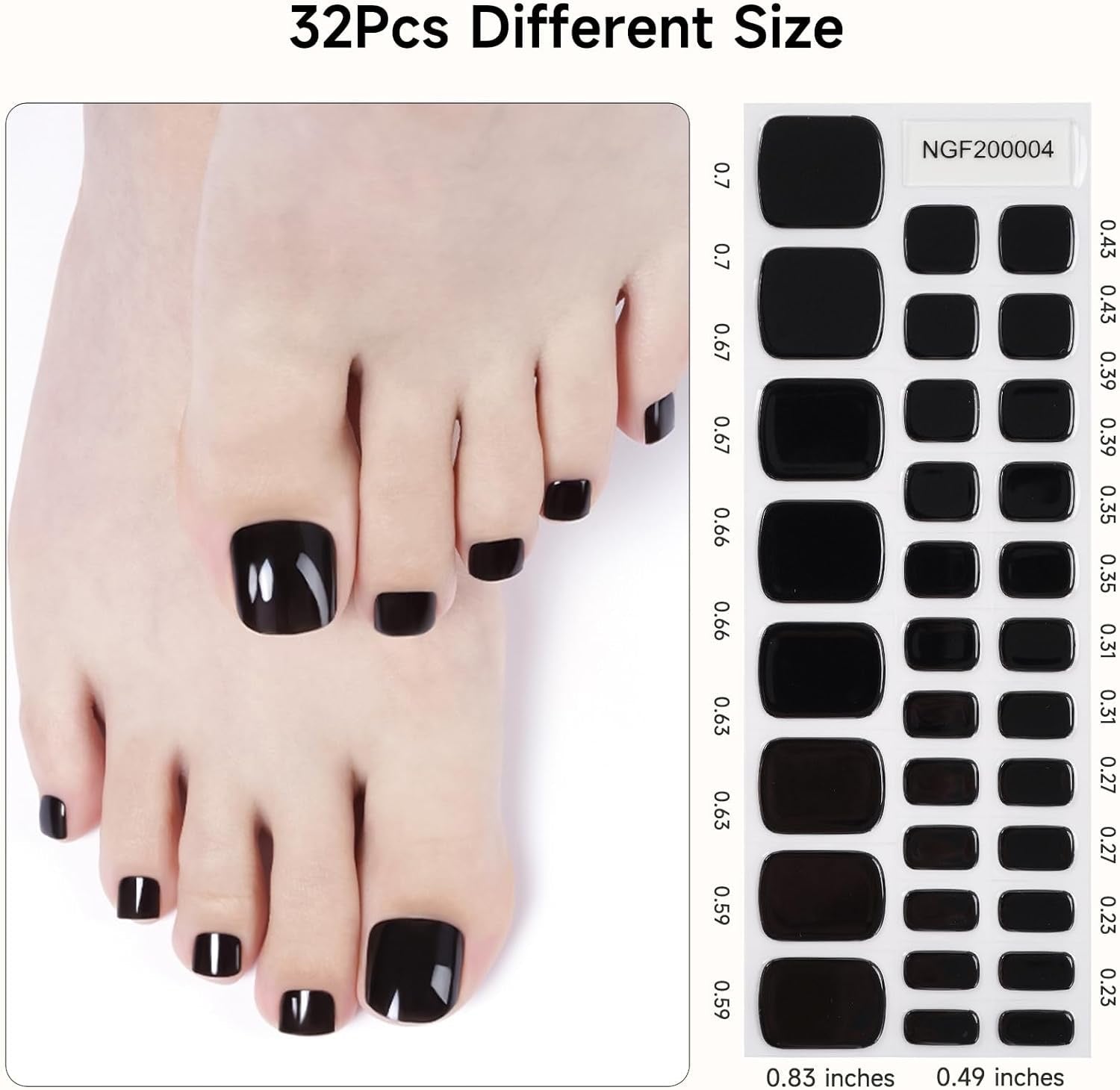 Black Toe Nail Strips