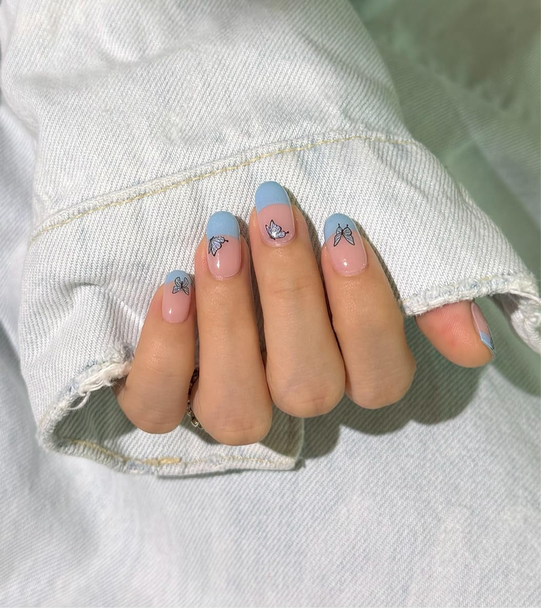 Butterfly Blue Gel Nail Strips