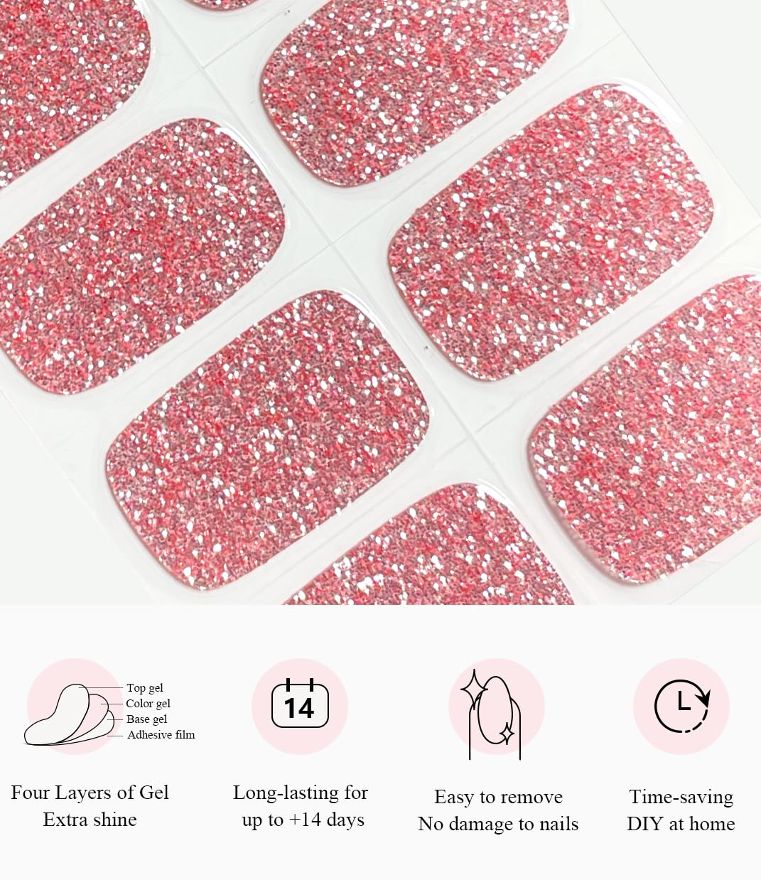 Glitter Pink Nails