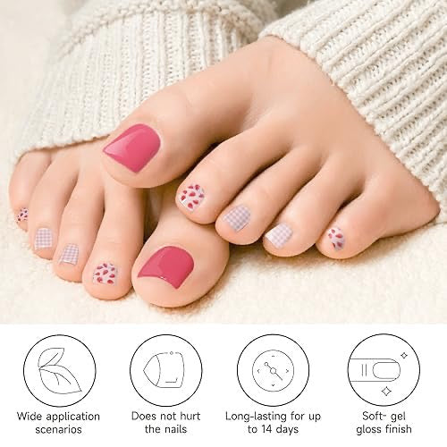 Strawberry Pink Toe nails