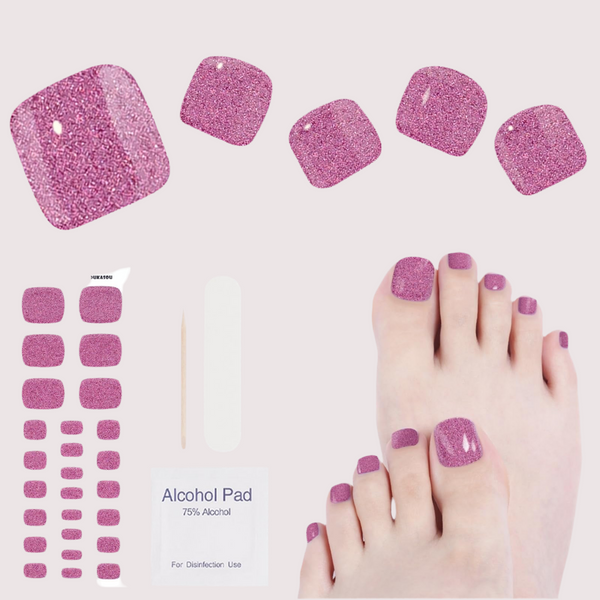 Glitter Pink Gel Nail Strips