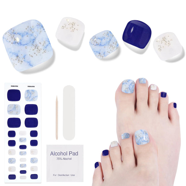 Blue Marble Gel nail Strips