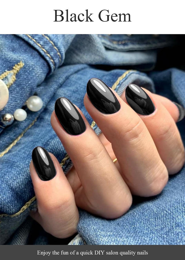 BLACK GEM GEL NAIL STRIP