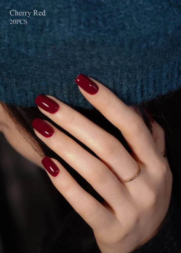 Cherry Red Gel Nail Strips